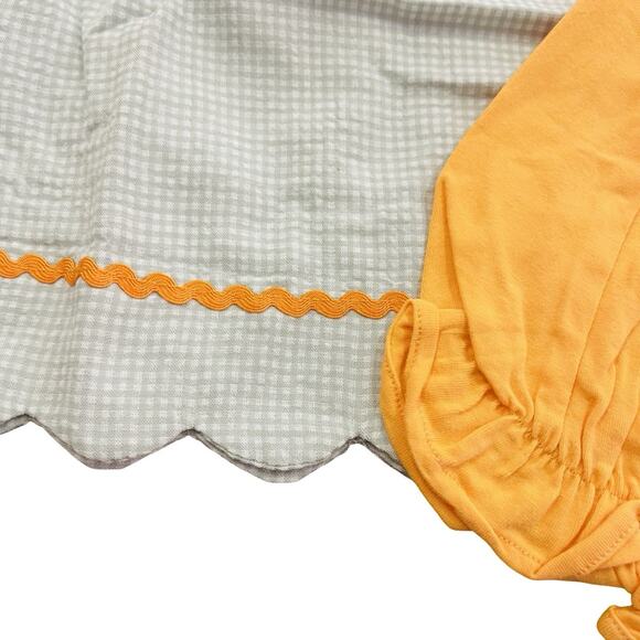 Abby & Evie Girls 4T Pumpkin Gingham Dress And bloomers Green NWT Fall - Picture 4 of 5